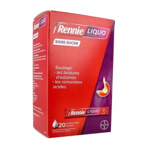 Rennieliquo Sans Sucre Suspension Buvable Edulcoree A La Saccharine Sodique En Sachet-Dose B/20