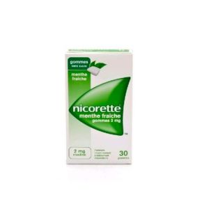 Nicorette Menthe Fraiche 2 Mg Sans Sucre Gomme A Macher Medicamenteuse Edulcoree Au Xylitol B/30