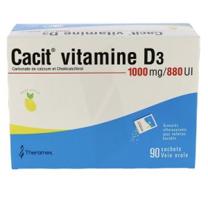 Cacit Vitamine D3 1 000 Mg/880 Ui (Calcium Cholecalciferol) Granules Effervescents Pour Solution Buvable En Sachet B/30
