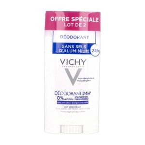 VICHY DEODORANT 24 H STICK Stick déodorant, efficacité 24 heures, stick 40 ml x 2