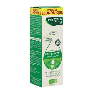 PHYTOSUN AROMS MENTHE POIVREE HUILE ESSENTIELLE BIO Huile essentielle, complément alimentaire à base de menthe poivrée HEBBD, fl 30 ml