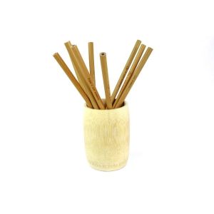 Cap Bambou Paille réutilisable 20 cm caramélisée gravée