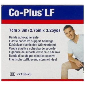 CO PLUS SANS LATEX Bande de contention cohésive, sans latex, force 1, élastique 1 sens, chair, 3 m x 7 cm (ref. 72100-23), unité