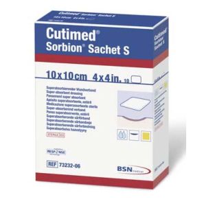 CUTIMED SORBION S Pansement hydrocellulaire superabsorbant, hydroactif, stérile, 12 cm x 5 cm (ref. 73232-59), bt 10