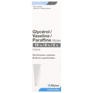 GLYCEROL VASELINE PARAFFINE VIATRIS Crème 15 %/8 %/2 %, tube 250 g
