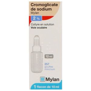 CROMOGLICATE DE SODIUM VIATRIS Collyre en solution 2 %, boîte 1 flacon 10 ml