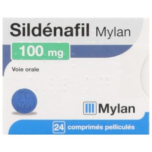 MYLAN SILDENAFIL 100 MG BOITE DE 24 COMPRIMES