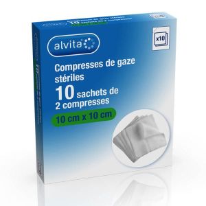 Alvita Compresse De Gaze 10*10Cm 20