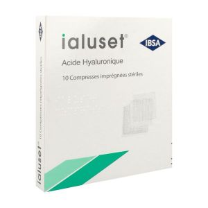 IALUSET COMPRESSE Compresse à base d'acide hyaluronique, stérile, bt 10