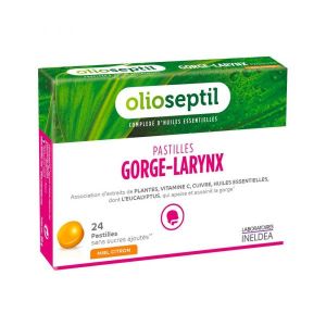Olioseptil Olioseptil Pastilles gorge larynx miel citron - blister 24 pastilles