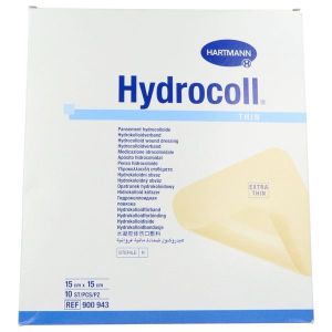 HYDROCOLL THIN Pansement hydrocolloïde extramince, stérile, autoadhésif, absorbant, 15 cm x 15 cm (ref. 900943), bt 10