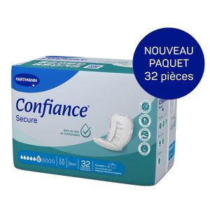 CONFIANCE SECURE ABSORPTION 6 Protection anatomique hypoallergénique pour incontinence, sac 32