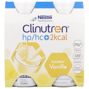 CLINUTREN BOISSON 2 KCAL Denrée alimentaire destinée à des fins médicales spéciales, saveur vanille, 200 ml x 4