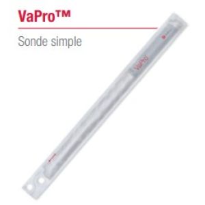 VAPRO Sonde vésicale hydrophile autolubrifiée, béquillée, type Tiemann, pour homme, CH 16, code couleur orange (ref. 73164), bt 30