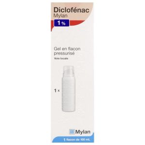 DICLOFENAC VIATRIS Gel en flacon pressurisé 1 %, boîte 1 flacon 100 ml