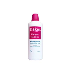 Dakin Cooper Stabilise Solution Pour Application Locale 1 Flacon(S) Polyethylene Haute Densite (Pehd) Dioxyde De Titane Noir De Charbon De 500 Ml