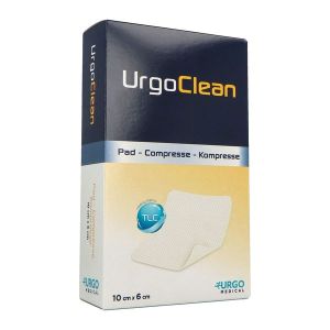 URGOCLEAN COMPRESSE Pansement micro-adhérent avec fibres poly-absorbantes, 6 cm x 10 cm, bt 16