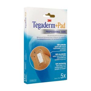 TEGADERM + PAD Pansement adhésif avec compresse absorbante, stérile, 5 cm x 7 cm (ref. 3582), bt 5