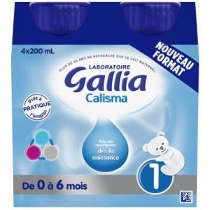 GALLIA CALISMA 1 BOUTEILLE Lait pour nourrisson 1er âge, bouteille, 200 ml x 4