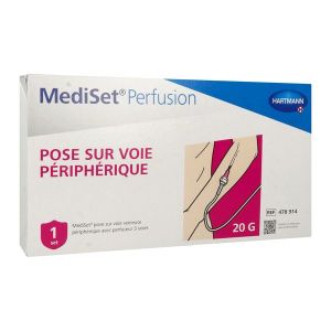 MEDISET PERFUSION POSE SUR VOIE PERIPHERIQUE Set de pose de perfusion sur voie veineuse périphérique avec perfuseur 3 voies, unité