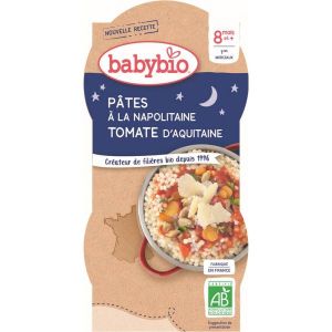 Babybio Bonne nuit pâtes napolitaine BIO - dès 8 mois - 2 bols de 200 g