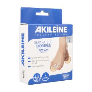 AKILEINE PODOPROTECTION SEPARATEUR D'ORTEIL Séparateur d'orteil extrafin, demilune en hydrogel, small - pointures 36 - 38 (ref. 425), blister 2
