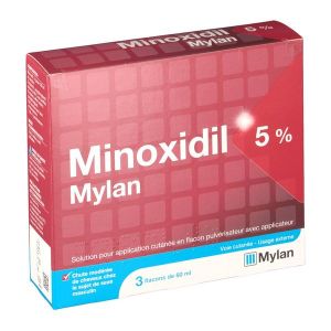 MINOXIDIL MYLAN 5 % solution pour application cutanée B/3