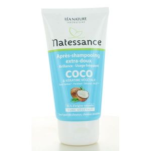 Natessance Après-shampoing extra-doux, brillance, Coco et Kératine végétale, usage fréquent - 150 ml