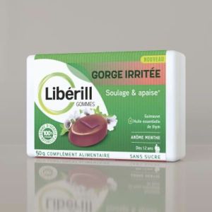 LIBERILL GOMMES GORGE IRRITEE Gomme, complément alimentaire à base d'extrait et d'huile essentielle de plantes, bt 50 g