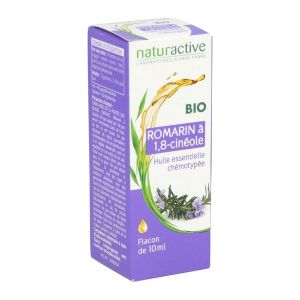 NATURACTIVE HUILE ESSENTIELLE CHEMOTYPEE BIO Huile essentielle, complément alimentaire à base de romarin à 1,8-cinéole, fl 10 ml