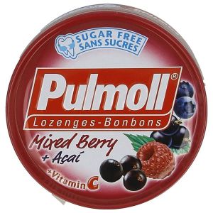 PULMOLL MIXED BERRY + ACAI + VITAMIN C Bonbon sans sucre sans édulcorants arôme fruits rouges, bt 45 g