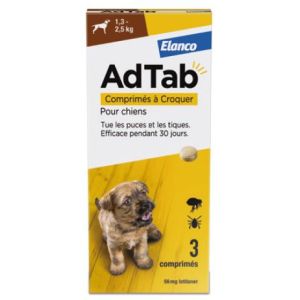 Adtab 56Mg Comprime A Croquer Pour Chiens (1,3-2,5 Kg) Plaquette 3