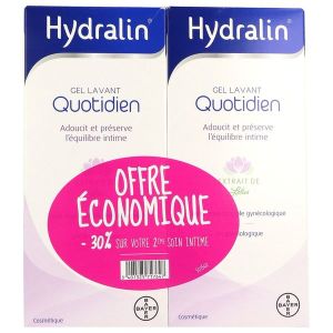 HYDRALIN QUOTIDIEN GEL LAVANT 400 ML LOT DE 2