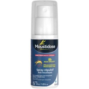 MOUSTIDOSE ZONES TROPICALES ET A RISQUES SPRAY REPULSIF Spray répulsif antimoustique, spray 50 ml