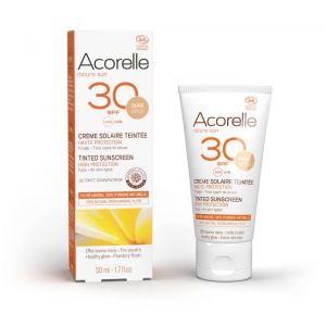 Acorelle Crème solaire teintée SPF 30 BIO - tube 50 ml