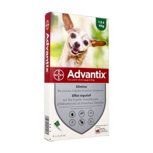 Advantix Tres Petit Chien (Solution Pour Spot On) Pipette 0,4 Ml 6