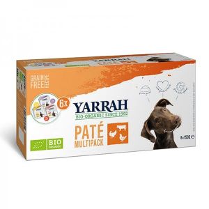 Yarrah - Multipack Pâté sans céréales, pour chiens - 6 barquettes de 150 g