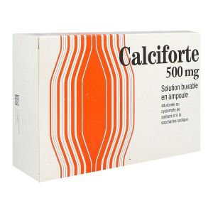 CALCIFORTE Solution buvable 500 mg, boîte 30 ampoules 10 ml