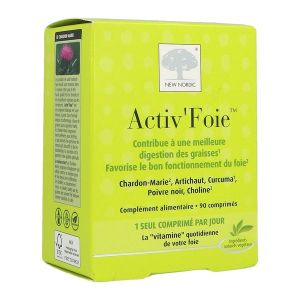 New Nordic Active Foie Systeme Fois/Bile Degradation Des Graisses Comprimes 90
