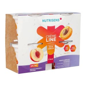 NUTRISENS CREMELINE HP HC 2 KCAL CREME DESSERT Denrée alimentaire destinée à des fins médicales spéciales, pêche - abricot, 125 g x 4