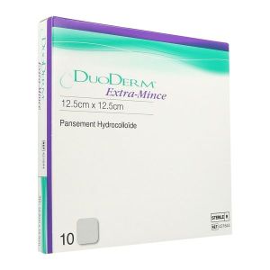 DUODERM EXTRA - MINCE Pansement hydrocolloïde hydroactif, extra-mince, stérile, 12,5 cm x 12,5 cm (ref. 421644), bt 10