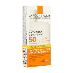 ANTHELIOS UVMUNE 400 FLUIDE INVISIBLE SANS PARFUM SPF 50+ Fluide solaire invisible très haute protection, SPF 50+, sans parfum, tube 50 ml