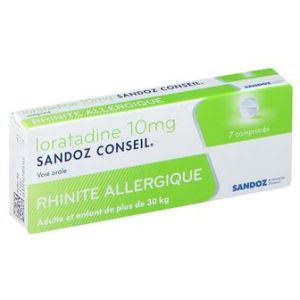 LORATADINE SANDOZ CONSEIL 10 mg comprimé B/7