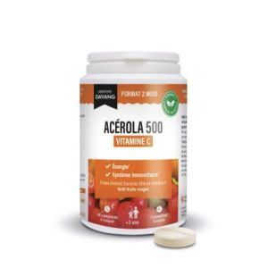 DAYANG COMPRIME ACEROLA 500 Comprimé à croquer, complément alimentaire à base d'acérola, Pot 60