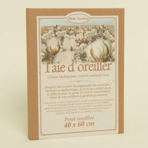 Mille Oreillers - Taie percale coton naturel écru BIO - 40x60 cm