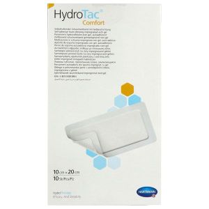 HYDROTAC COMFORT Pansement hydrocellulaire, hydroapaisant, à bords adhésifs, 10 cm x 20 cm (ref. 685813), bt 10