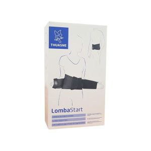 Thuasne Lombastart V2 Ceinture Lombaire En Tissu Elastique Boite H.26 Cm Noir Bleute T4 1