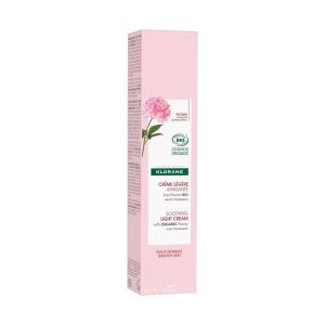 Klorane Pivoine Crème légère apaisante Bio visage peaux sensibles 40 ml