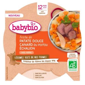Babybio Menu patate douce canard echalion de notre ferme BIO - dès 12 mois 230 g