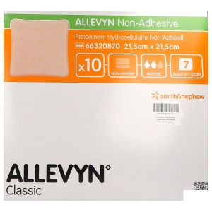 ALLEVYN NON ADHESIVE Pans hydrocell non adhésive sté 21.5x21.5cm bt10_x000D__x000D__x000D__x000D__x0